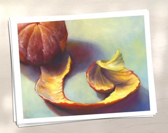 Clementine Print on fine art paper. Orange fruit still life oil painting. Citrus decor for winter kitchen wall art 4x6 5x7 8x10 9x12 11x14