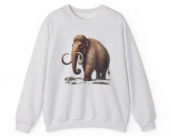 Vintage-Style Mammoth Sweatshirt, Gildan 18000, Ice Ace Animal Style