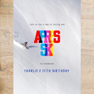 Après Ski Birthday Party Invitation | Winter Ski Lodge Theme | Ski Party Invite | Winter Birthday | Instant Download Digital Invitation