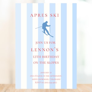 Après Ski Birthday Party Invitation | Winter Ski Lodge Theme | Ski Party Invite | Winter Birthday | Instant Download Digital Invitation