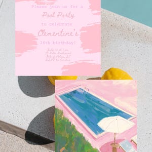 Pool Party Birthday Invitation Digital | Customizable Summer Birthday Invite | Printable Pool Party Invite