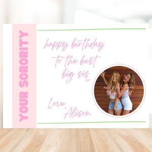 Cartão de aniversário de irmandade para irmã mais velha rosa – irmã mais nova personalizada para irmã mais velha, presente de irmandade personalizado
