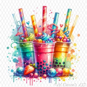 Bubble Tea, transparante png, transparante clipart, digitale download