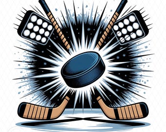 Hockey Puck Smash PNG, Eishockey Sublimationsdesign, Sport Digital Download für Shirts & Hoodies