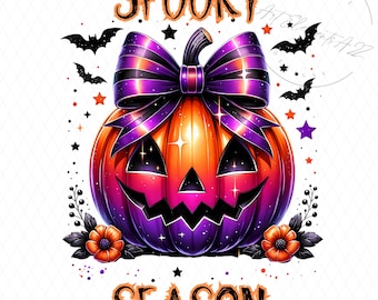 Spooky Season Pumpkin PNG, Halloween PNG, Pumpkin png, Halloween Shirt PNG, Spooky Season png, Transparent, Instant Download