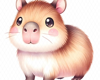 Capybara- Kawaii Style PNG, High Quality Transparent PNG, Personal & Commercial Use, Printable, Digital Download