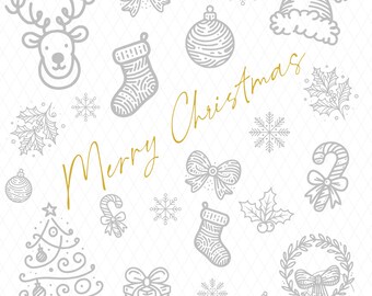 Christmas Doodle PNG, Christmas Shirt Design, Sublimation PNG, Festive Line Art PNG, Digital Download