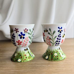 Handbemalte Eierbecher, Wildblume