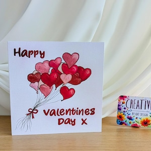 Luxury Hand Painted Greeting Card, Valentine's Day or Anniversary, hand applied gold/metal leaf, bespoke art, personalised greeting card