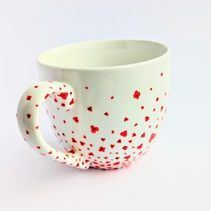 Hand Painted Cappuccino Mug, poppies