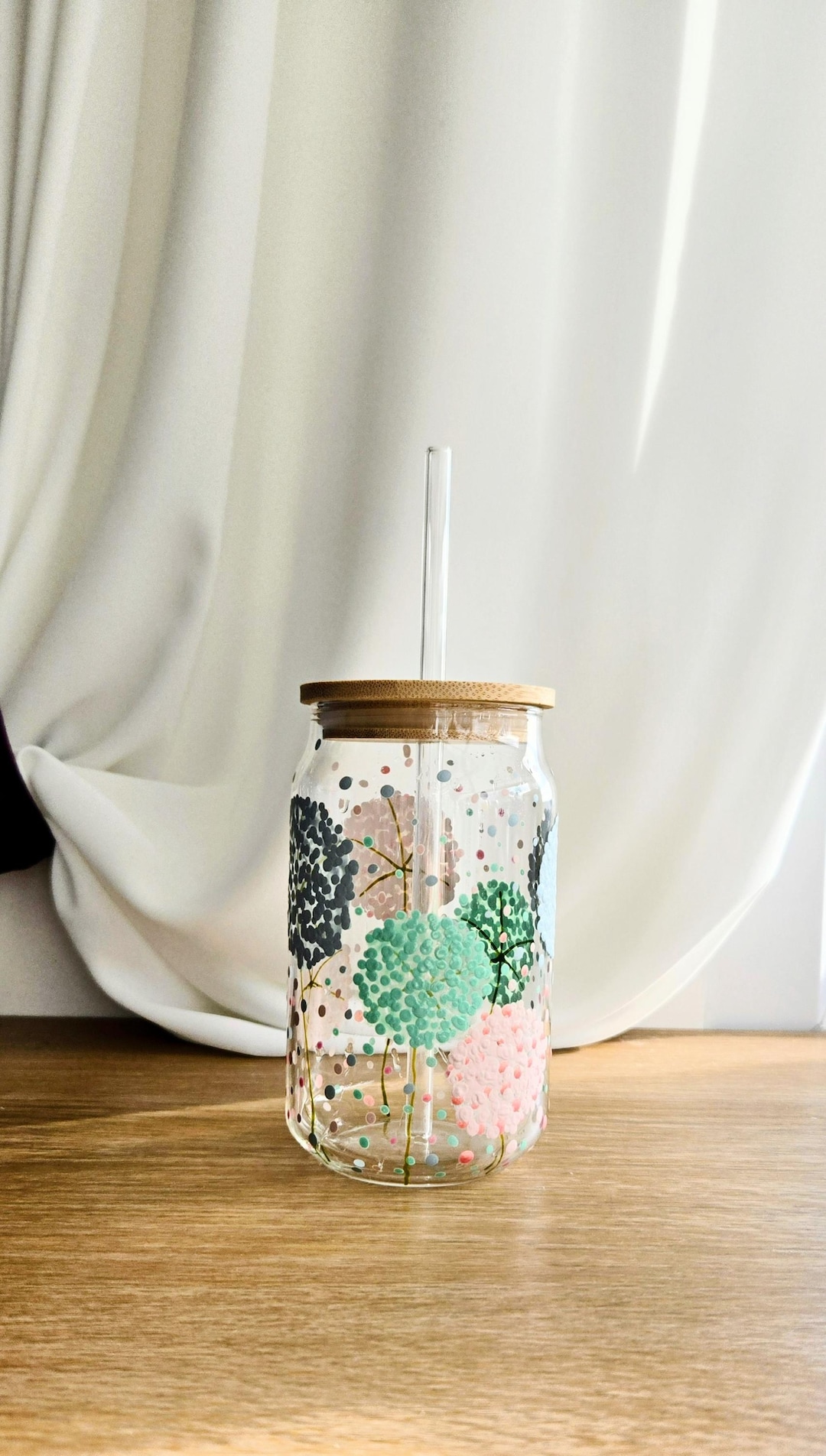 Spring Home Barware Hand Painted Dandelion Sipper Cup: Spring Glassware - Etsy