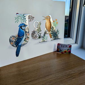 Iniciais / letras ilustradas personalizadas - Pintura em aquarela personalizada original com folha de ouro ou folha de metal aplicada à mão