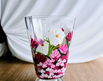 Hand Painted Floral Ice Cream Sundae Dish, Pink Floral