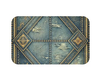 Antieke geometrische badmat, vintage badkamerdecor, boerderijstijl, thuisspa-accessoire, boho chic, cadeau voor nieuwe woning