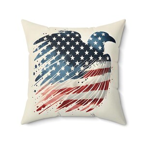 Patriotic Eagle Pillow, American Flag Decor, 4th of July Home Accent, Independence Day Gift, USA Decor