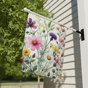 Wildflower Garden Flag - Double-Sided Outdoor Yard Banner, Porch or Patio Decor, Summer Garden Gift, Nature & Floral Sign