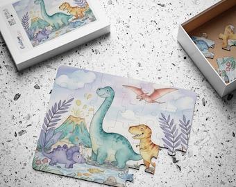 Dinosaurusavontuur kinderpuzzel, educatief speelgoed, leuk leren, kinderactiviteiten, cadeau voor verjaardagen, tijd voor het gezin, spelen voor peuters