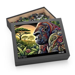 Colorful Gorilla Jungle Puzzle - 120, 252, 500 Piece Jigsaw for Adults and Kids