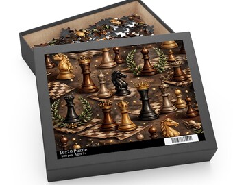 Vintage schaakstukkenpuzzel | 500 252 120-delig