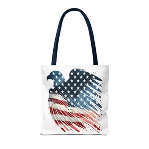 Patriotic Tote Bag - American Eagle Design, Ideal for Fourth of July, Memorial Day, Summer Outings, Gifts, and Everyday Use