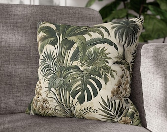 Tropical Botanical Pillowcase | Home Decor, Throw Pillow, Botanical Art, Nature Lovers Gift, Eco-Friendly Accent