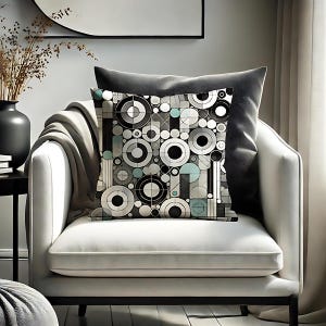 Contemporary Elements Style Cushion, Modern Decorative Throw Pillow, Home Accent, Unique Design Pillow Cover, toss Pillow