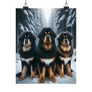 Tibetan Mastiff Dogs-Themed Matte Vertical Posters, For Pet Lovers, Dog Decor, Animal Wall Art, Home Decoration, Gift for Animal Lovers