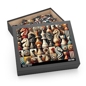 Chess Puzzle for Adults & Kids, Artistic Chessboard Design, 120, 252, 500 Pieces