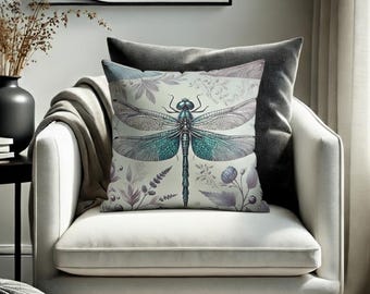 Cuscino decorativo a forma di libellula, decorazione per la casa per gli amanti degli insetti, cuscino decorativo ispirato alla natura, regalo per gli amanti delle libellule.