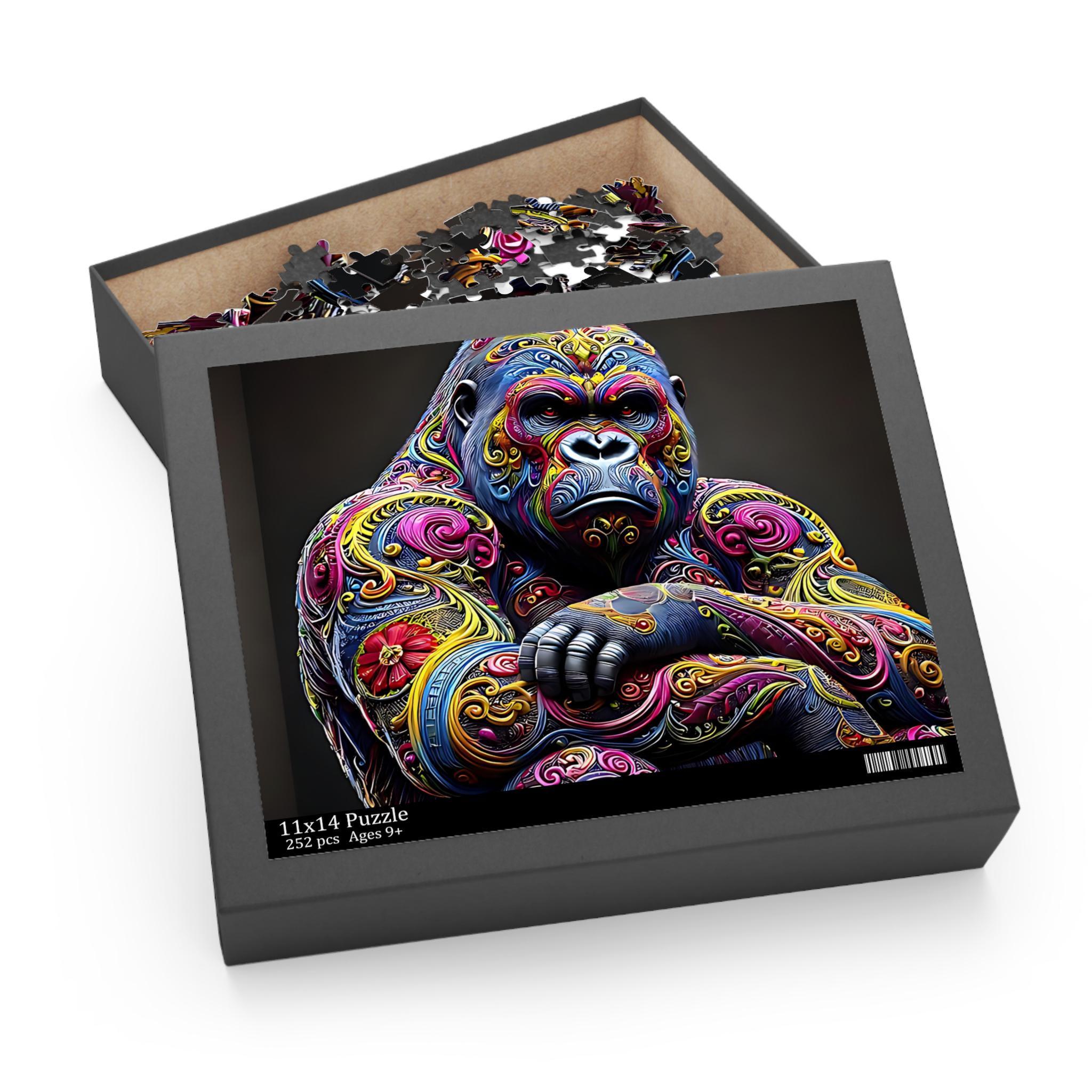 Colorful Artistic Gorilla Puzzle - 120, 252, 500 Piece Jigsaw for