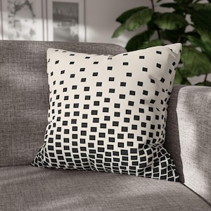 Modern Geometric Square Pillowcase - Cozy Home Decor, Trendy Accent, Gift for Housewarming, Minimalist Design, Black and White Patterns