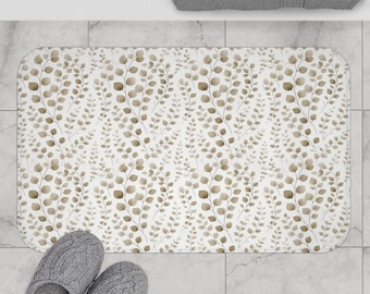 Boho Floral Bath Mat, Soft Home Decor, Cozy Bathroom Accent, Gift for Housewarming, Spa Gift, Essential for Relaxing Retreat
