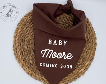 Embroidered Dog Bandana: Custom Baby Announcement Pet Bandana