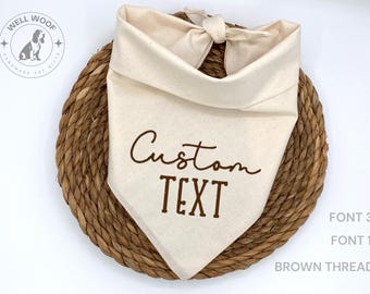 Embroidered Custom Dog Bandana: Personalized Cotton Pet Gift