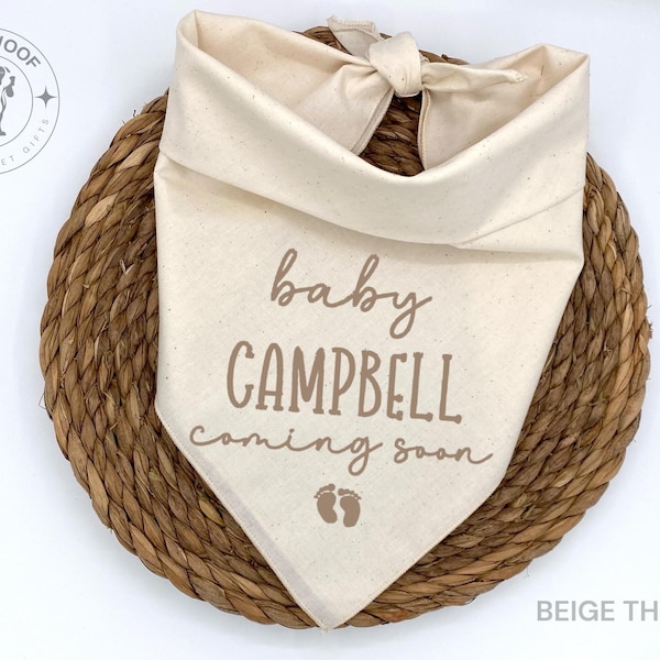 Embroidered Dog Bandana Pregnancy Announcement: Custom Pet Baby Reveal, Baby Coming Soon, Pet Pregnancy Announcement, Baby Announcement Bib