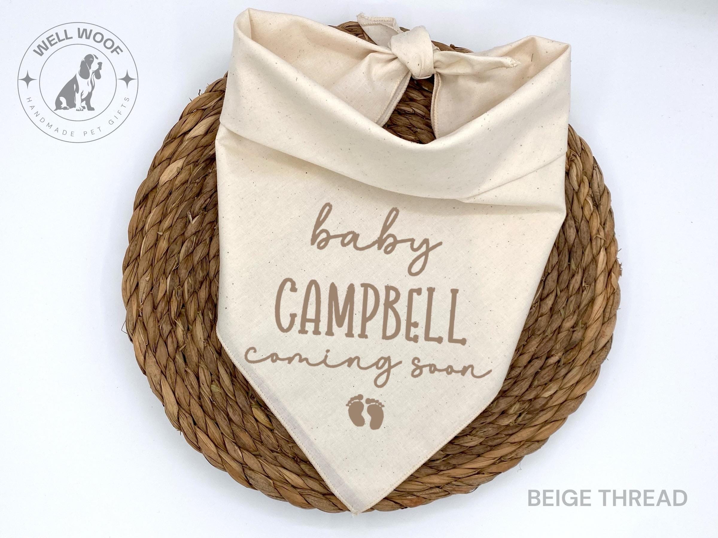Embroidered Dog Bandana Pregnancy Announcement: Custom Pet Baby Reveal, Baby Coming Soon