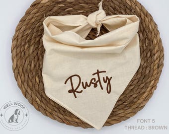 Embroidered Dog Bandana: Personalized Pet Bib, Custom Name
