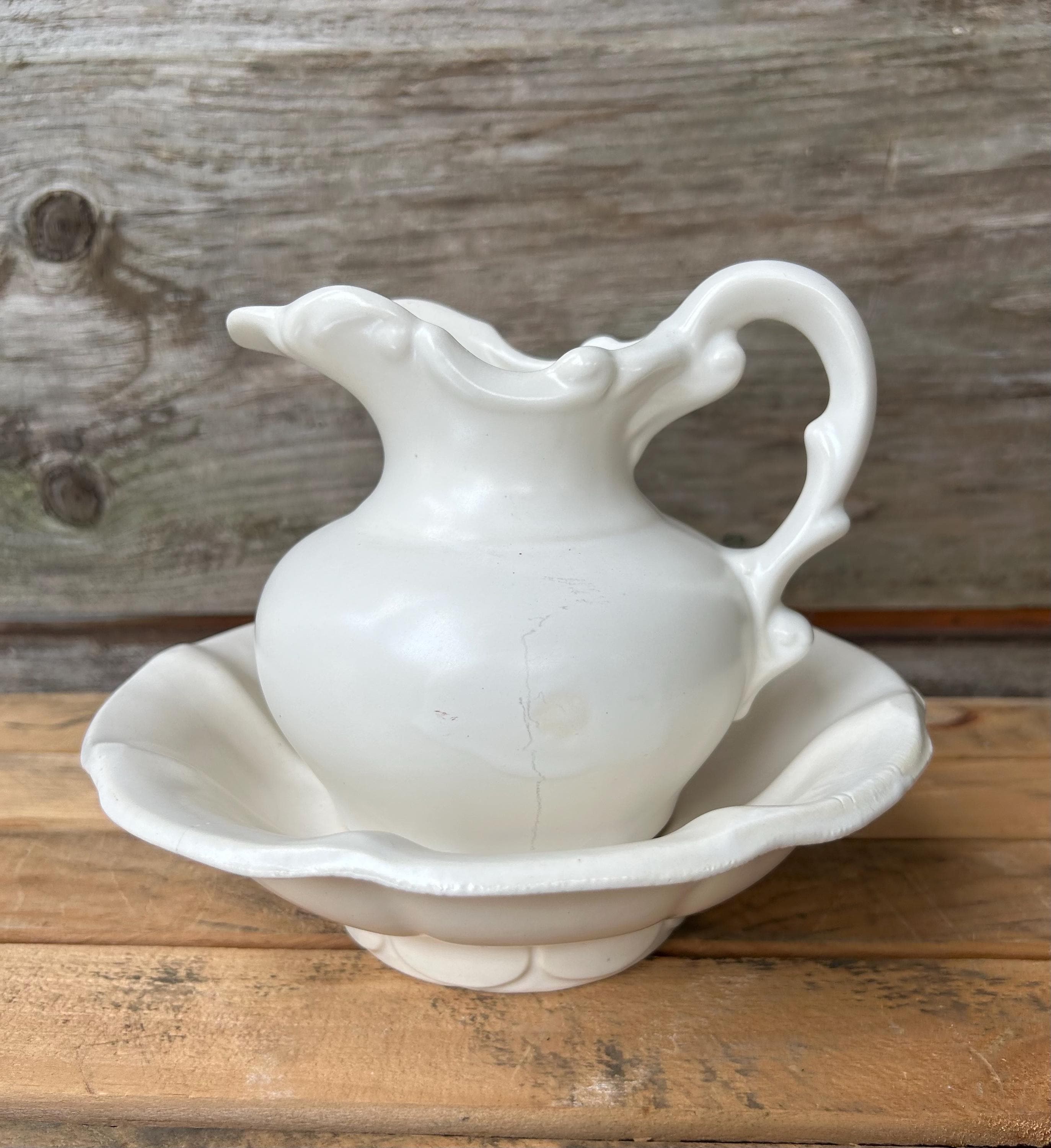 Vintage Mccoy Sunflower Pitcher and Bowl Set: 1970s USA Pottery