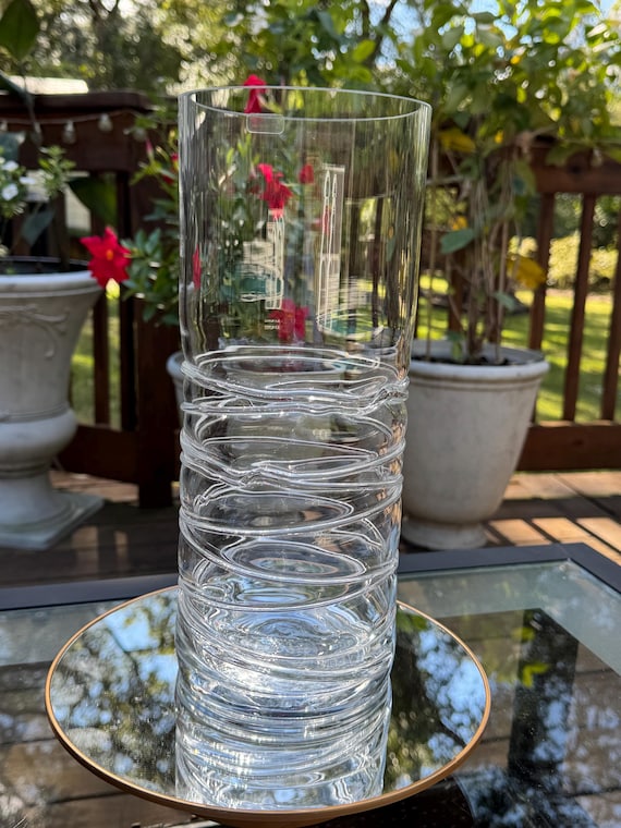Bohemia Glass Vase – 12” Hand-blown Czech Art Glass Cylinder With 