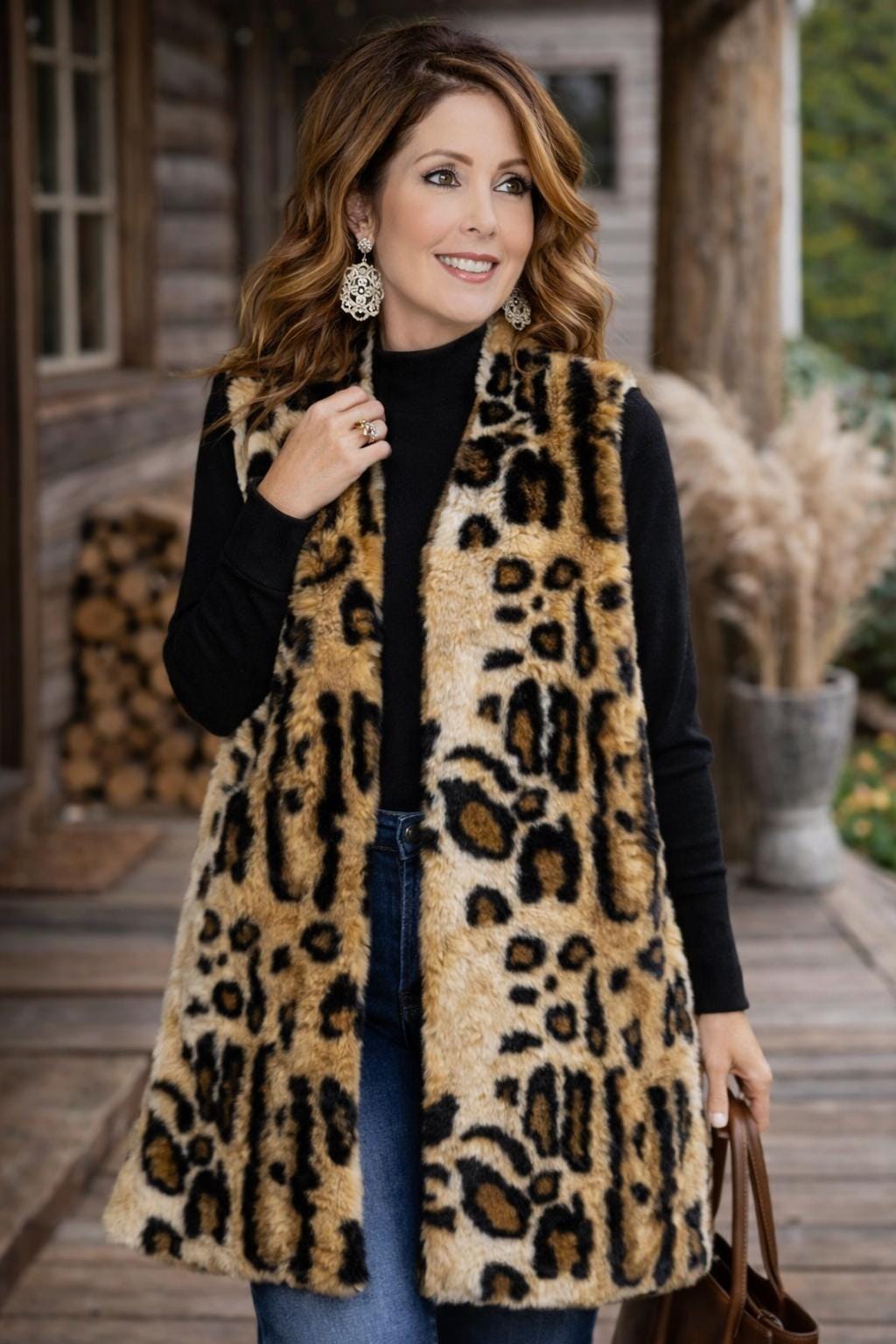 【BROWN】Adventure Vest Polyester Animal Print BROWN】Adventure Vest Polyester Animal Print 【公式通販】