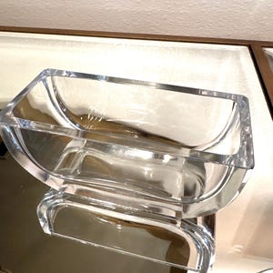 Vintage Kosta Crystal Bowl: Signed Scandinavian Modern Art Glass Catchall