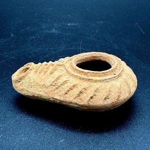 Ancient Byzantine Terracotta Oil Lamp (330-1453 AD) - Certificate of Authenticity