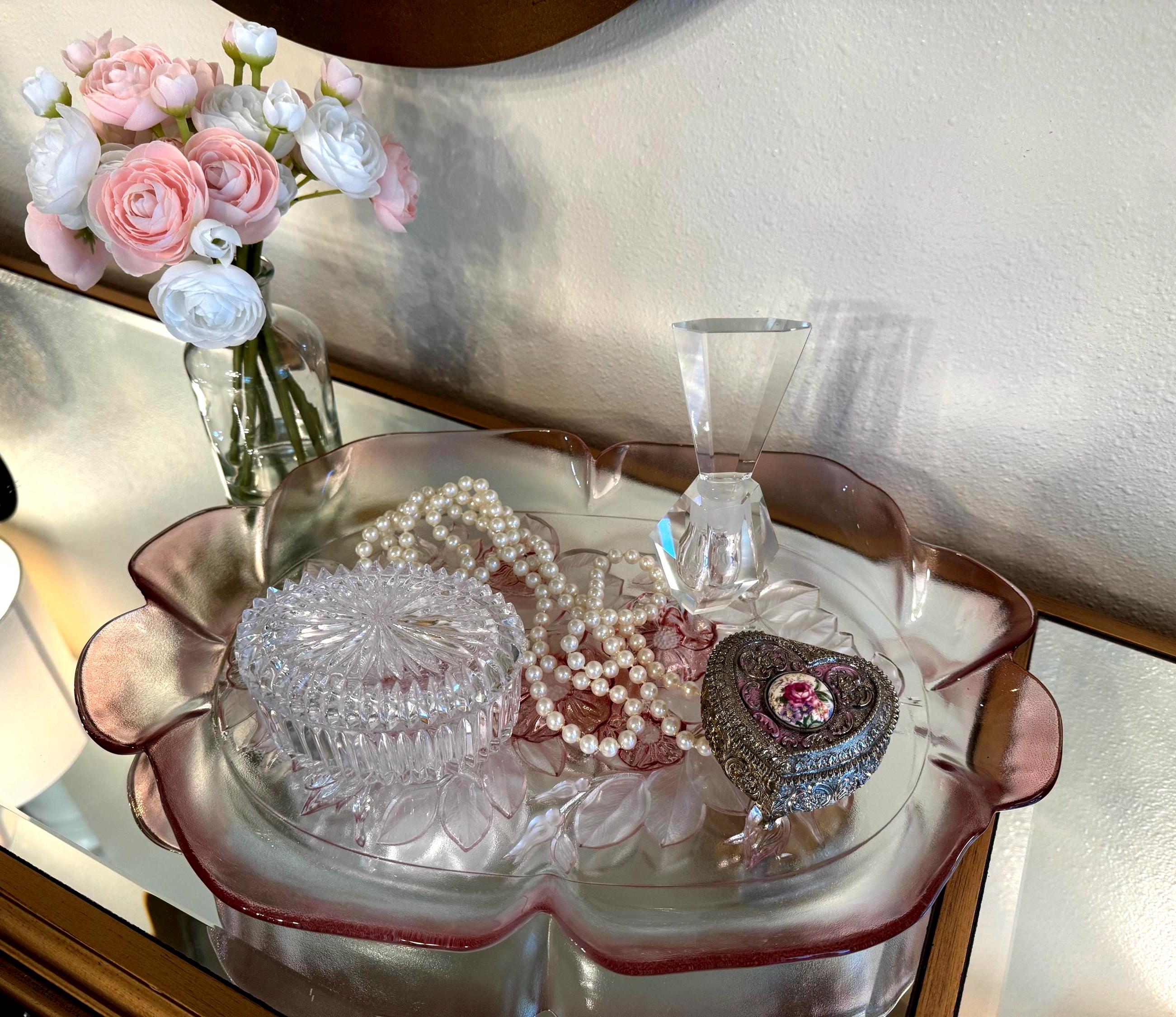 Vintage Mikasa Rosella Crystal Platter. - Etsy