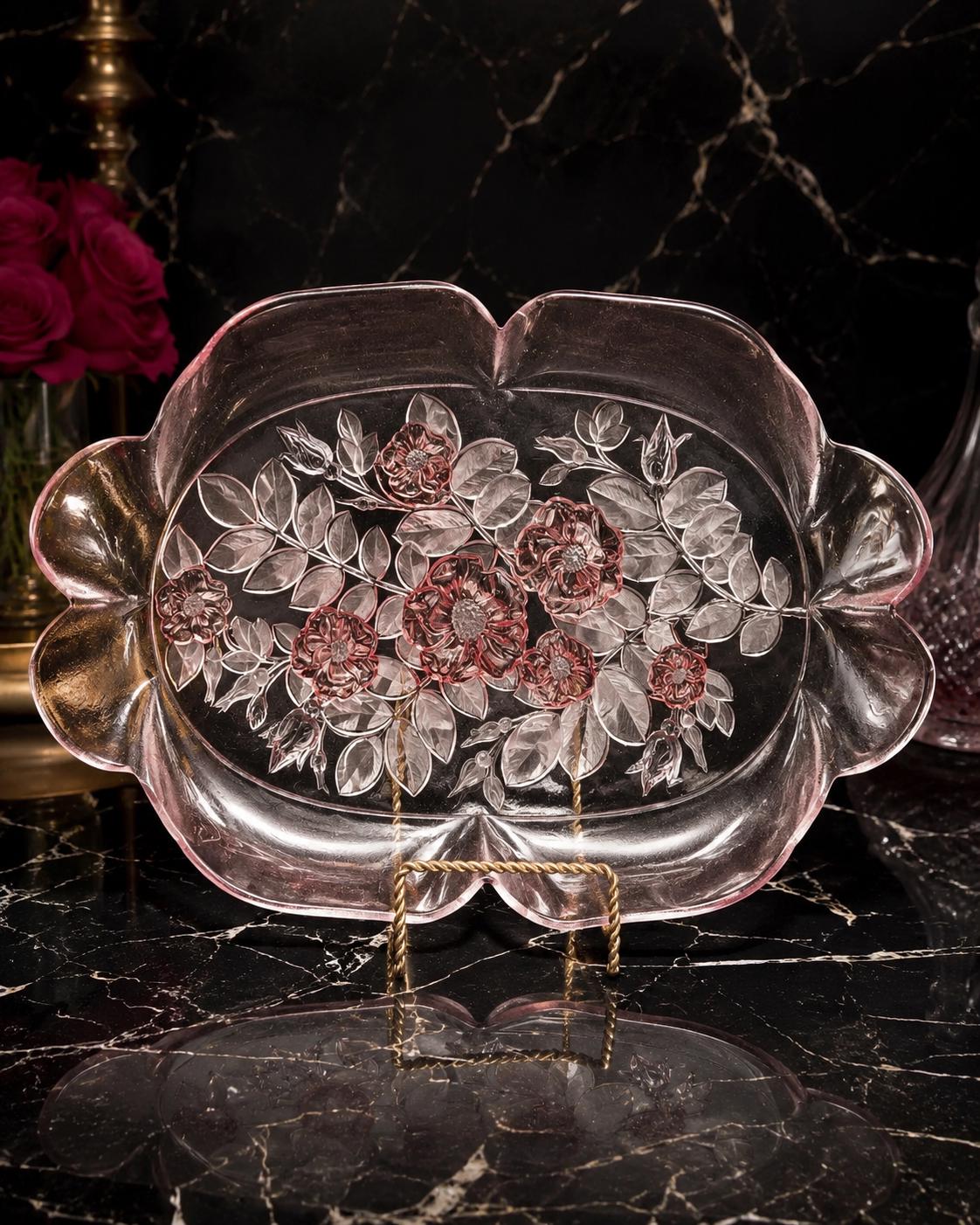 Vintage Mikasa Rosella Crystal Platter. - Etsy