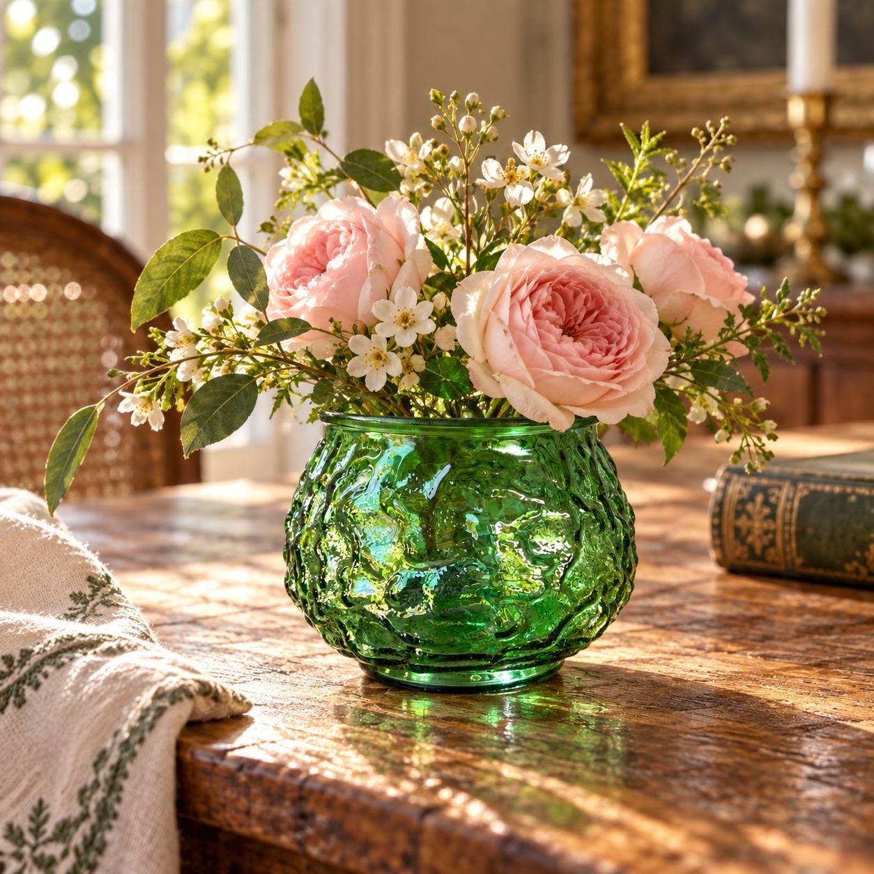 Antique Glass Rose Bowl - Etsy
