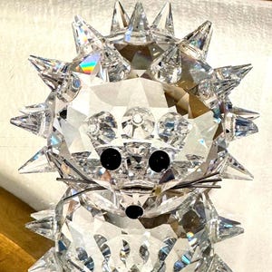 Vintage Swarovski Crystal Hedgehog Figurine – Block SC Logo – Early Retired Collectible – 1976–1988