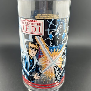 1983 Vintage Luke Skywalker Star Wars Return of the Jedi Burger King Coca Cola Drinking Glass