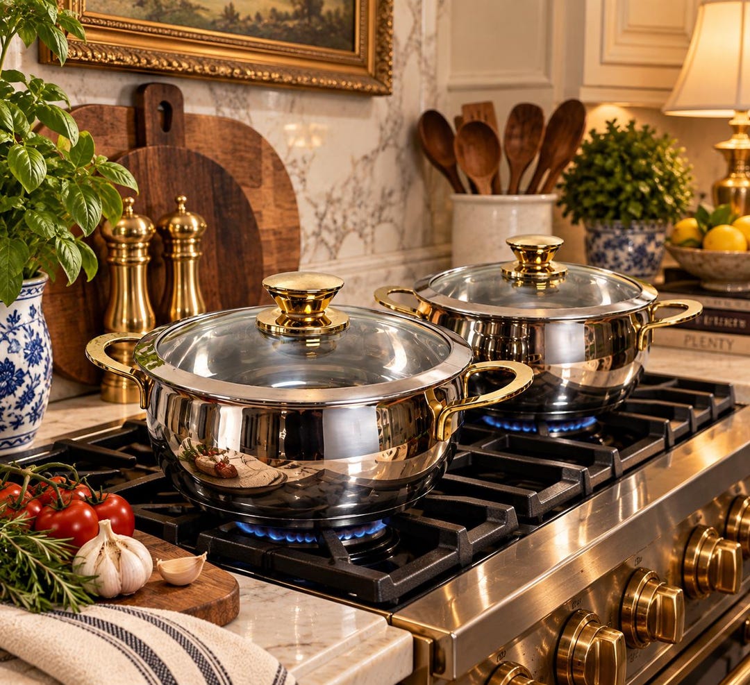 Cuisine Cookware Command Performance Stainless Steel Pots Set of 2