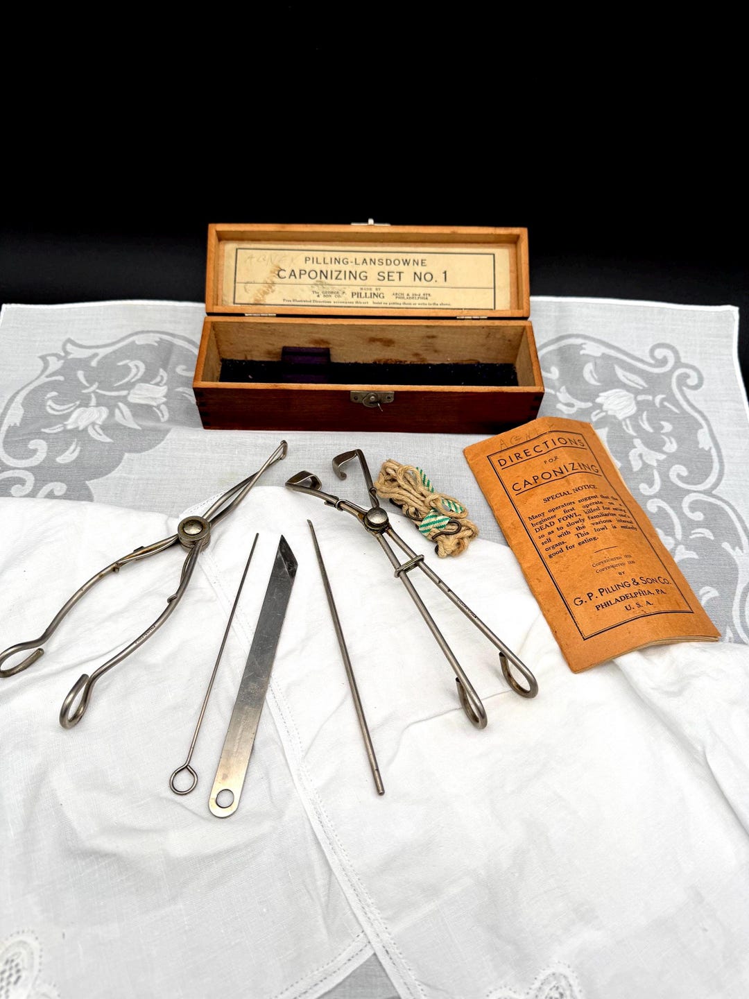 Antique Pilling-lansdowne Caponizing Set No. 1: Surgical Rooster ...