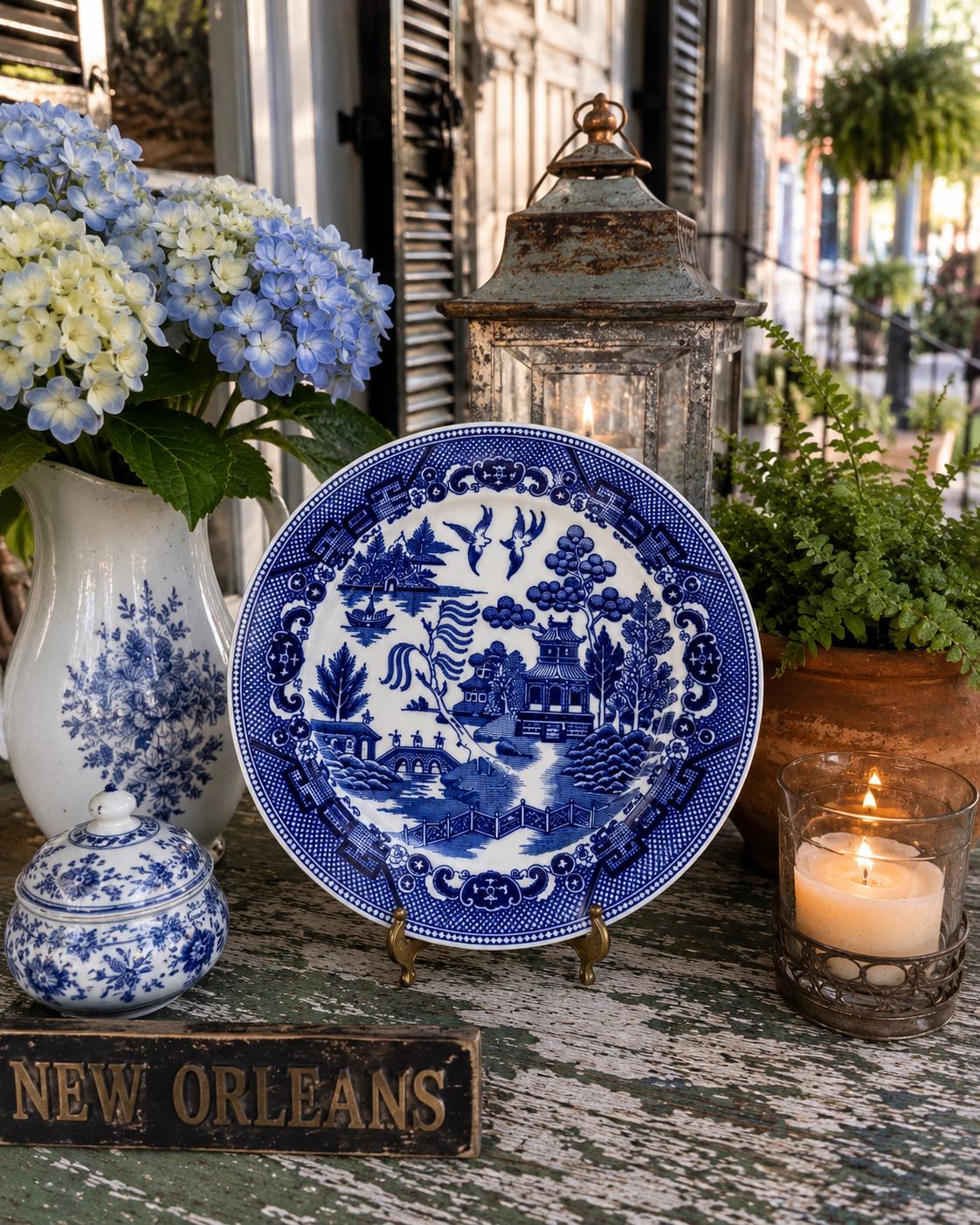 Vintage Japanese Blue and White Plate - Etsy
